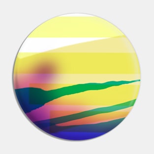 Tropical Abstract Wave Art Pin