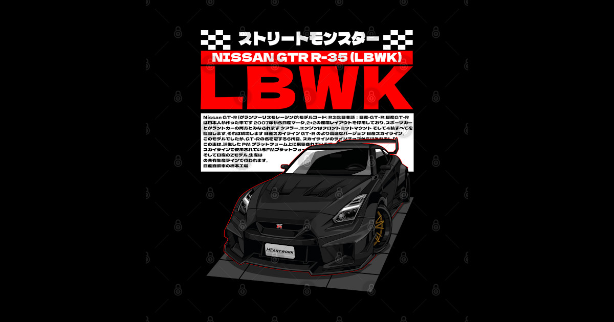 LBWK NISSAN GTR-R35 (BLACK) - Nissan Skyline Gtr - Posters and Art ...