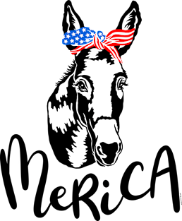 Merica America United States American USA Patriotic Donkey Magnet