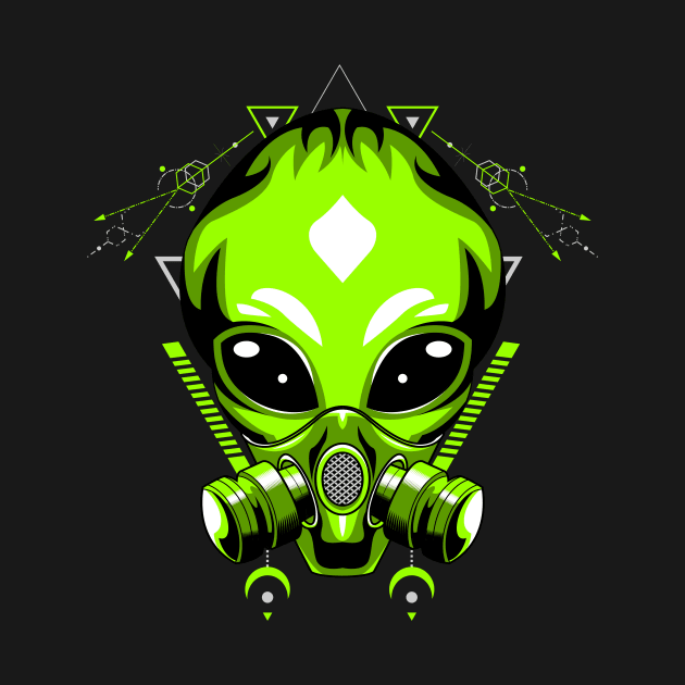 alien mask retro vintage by SHINIGAMII