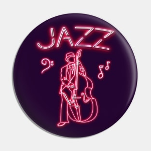 Jazz upright Bassist in Neon Color Pin