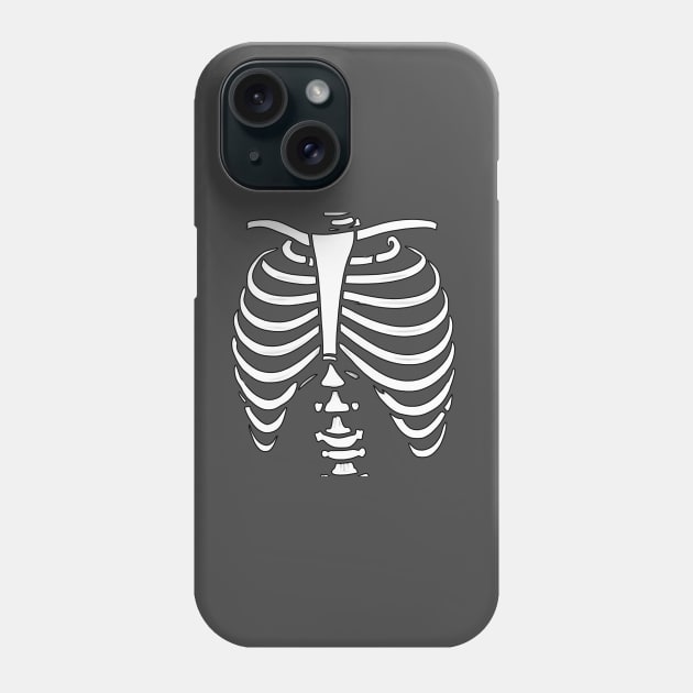 Skeleton rib cage chest Halloween costume x-ray design Phone Case by Edgi