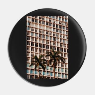Building Pattern with Palm Trees - Aesthetic Pin