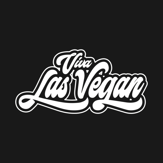 Viva las Vegan satirical humor funky retro white by Daribo