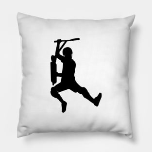 Scooter freestyle stunt silhouette Pillow