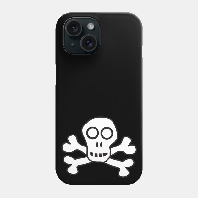 Skull and Crossbones Phone Case by FruitflyPie
