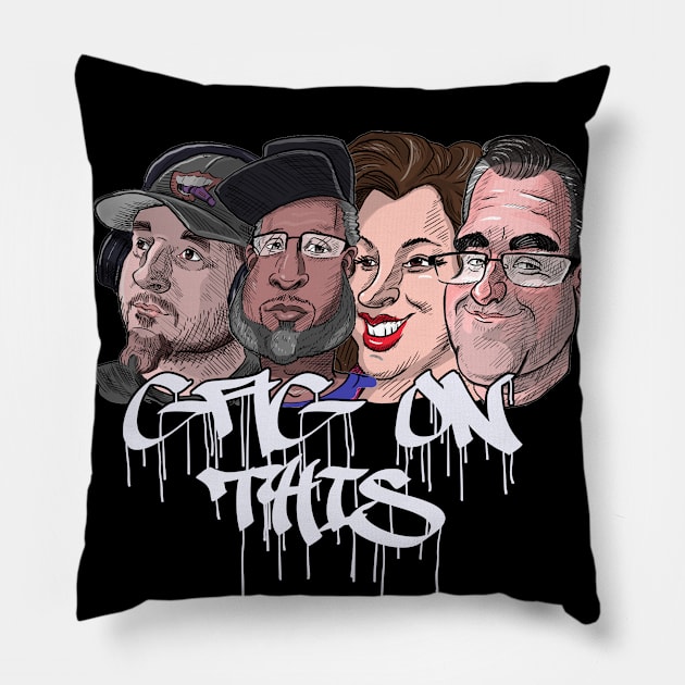 Gag On This Podcast Hosts w/ Lettering Pillow by Gag On This