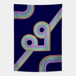 RETRO HEART LINES Tapestry