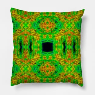 Modern Braid in Green and Yellow Pillow
