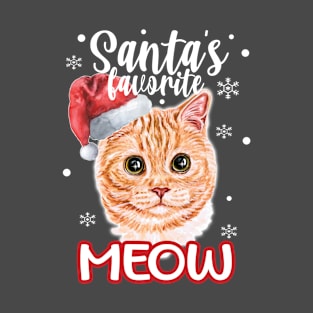 Santa's Favorite Meow for Cat Lover T-Shirt