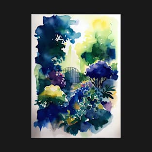 Garden in Blue T-Shirt