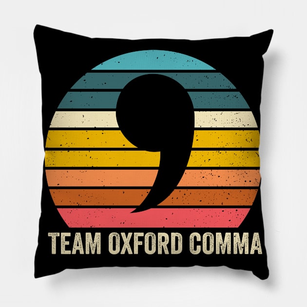 Womens Funny English Teacher Coffee Oxford Comma Pillow by swissles