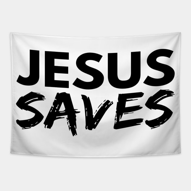 Jesus Saves Funny Christian Tapestry by Happy - Design