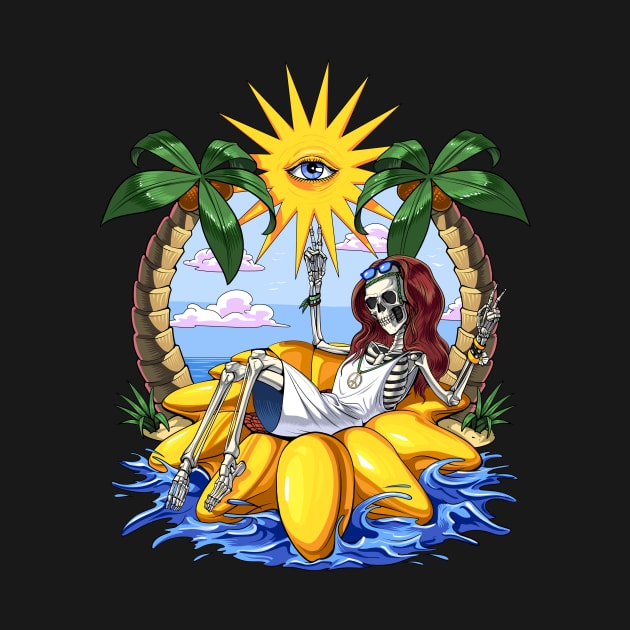 Hippie Skeleton Sunflower Float by underheaven