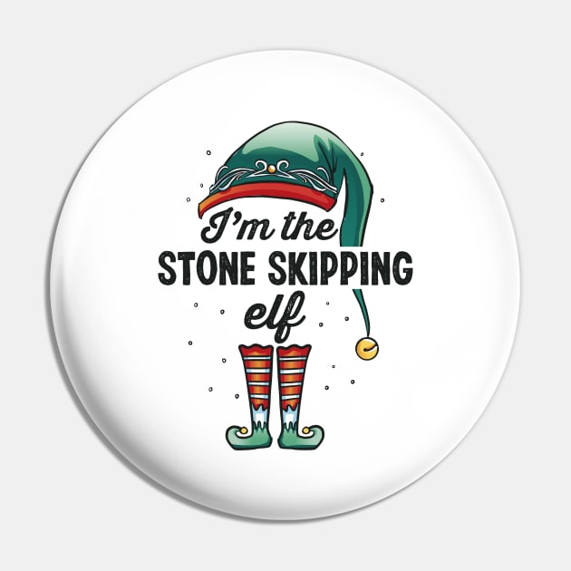 I'm the Stone skipping Elf Christmas Gift Xmas Pin by qwertydesigns