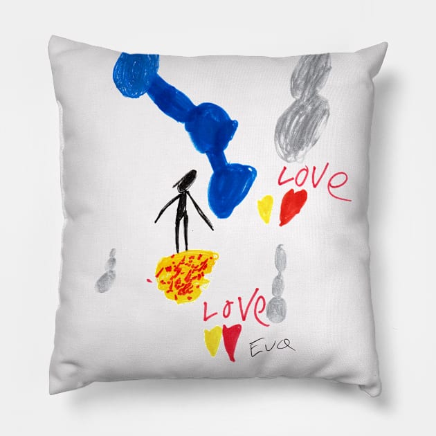 Love Abstract Art by Eva - Homeschool Art Class 2021/22 Art Supplies Fundraiser Pillow by Steph Calvert Art