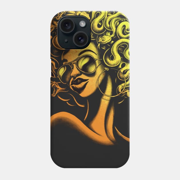 Funky Meduza Orange Phone Case by patsyhanson