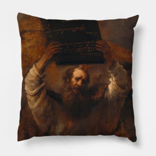 Moses with the Ten Commandments by Rembrandt Pillow