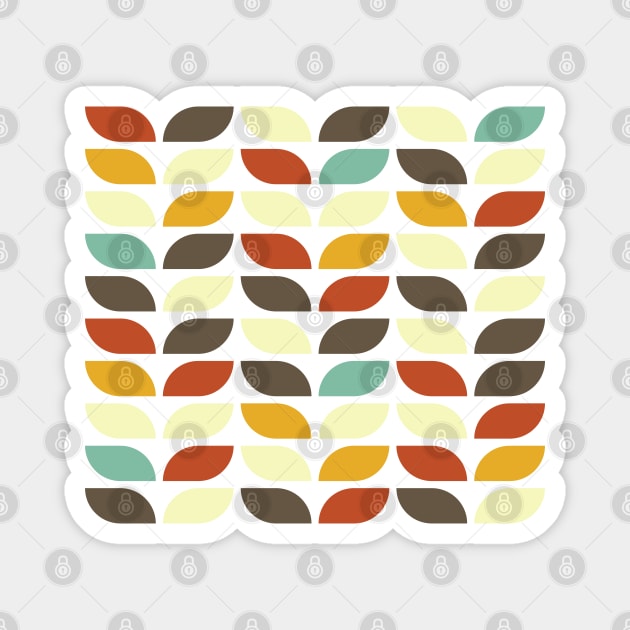 Geometric Pattern: Leaf: Autumn Magnet by Red Wolf