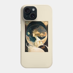 Girl In Space Art Nouveau Alphonse Mucha Inspired Design Phone Case