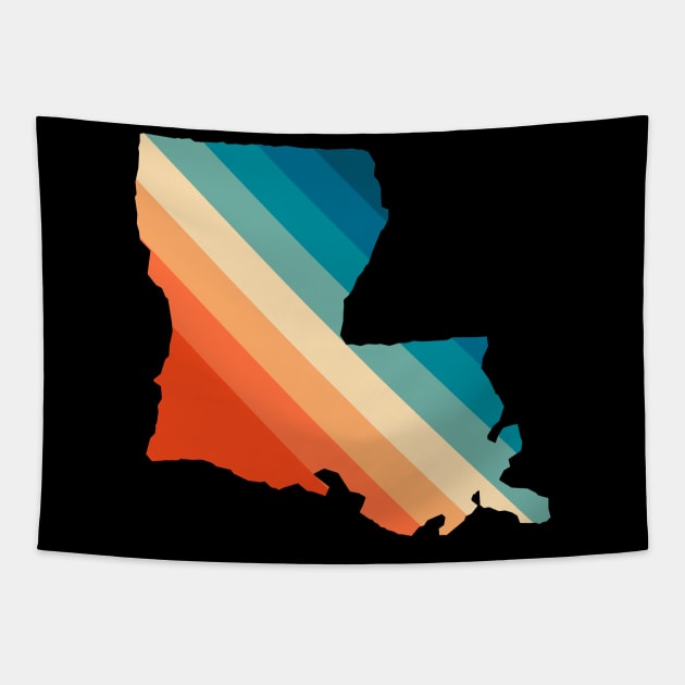 Louisiana State Retro Map Tapestry by n23tees