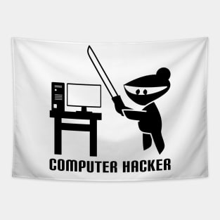 Computer Hacker Ninja Style Tapestry