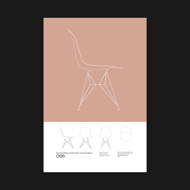 Eames DSR Chair Poster Mid Century Design - Minimal Design - Charles and Ray Eames by sub88