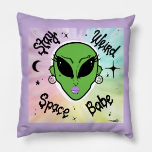 Stay weird space babe Pillow