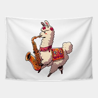 Llama saxophone lover Tapestry