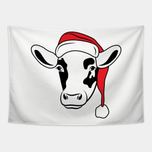 Cow Reindeer Hat Santa Christmas Lights Tapestry