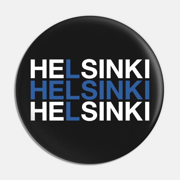 HELSINKI Finnish Flag Pin by eyesblau