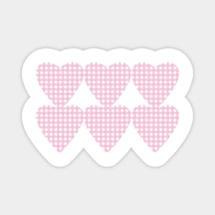 Pink Gingham Hearts Magnet