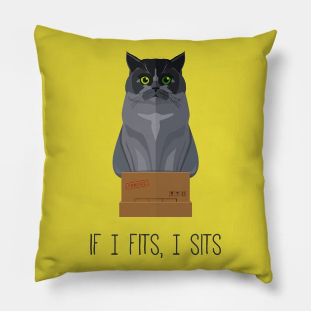 If I Fits, I Sits II Pillow by BadOdds