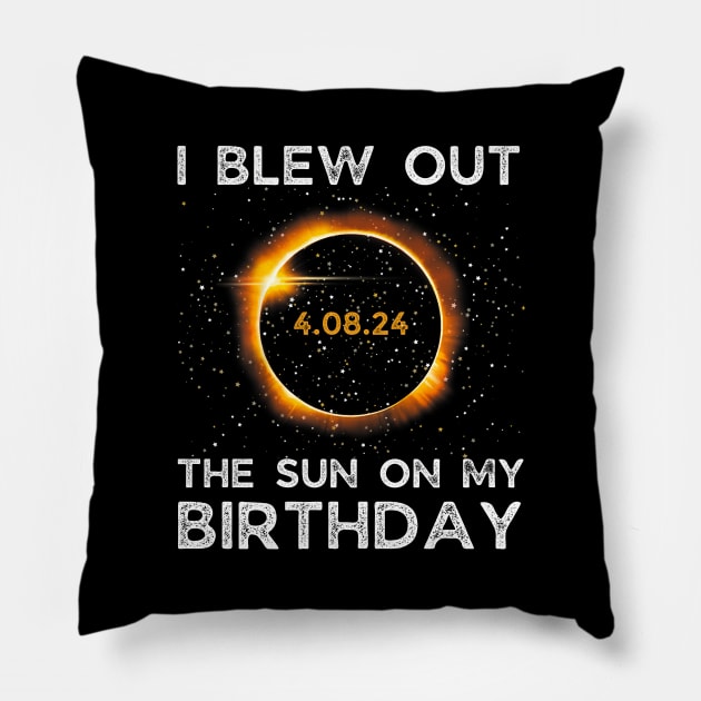 Birthday Solar Eclipse I blew out the sun on my birthday Pillow by HBart