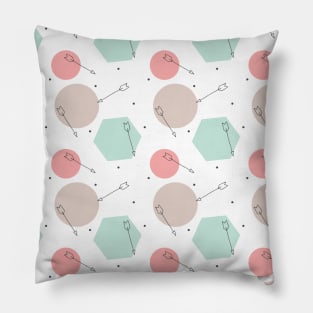 Mint Pink Tribal Arrows Pattern Indian Indigenous Pillow