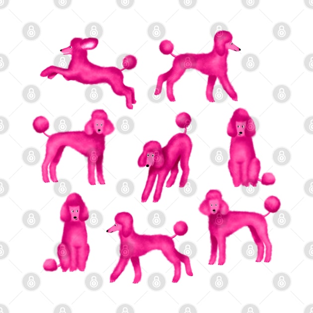 Pink Poodles by illucalliart