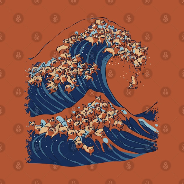 The Great Wave of Corgi by huebucket