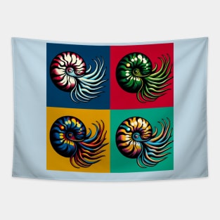 Pop Nautili Sponge Art - Cool Underwater Tapestry