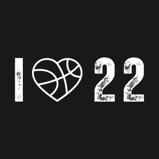 I love 22 Jersey Number 22 white T-Shirt