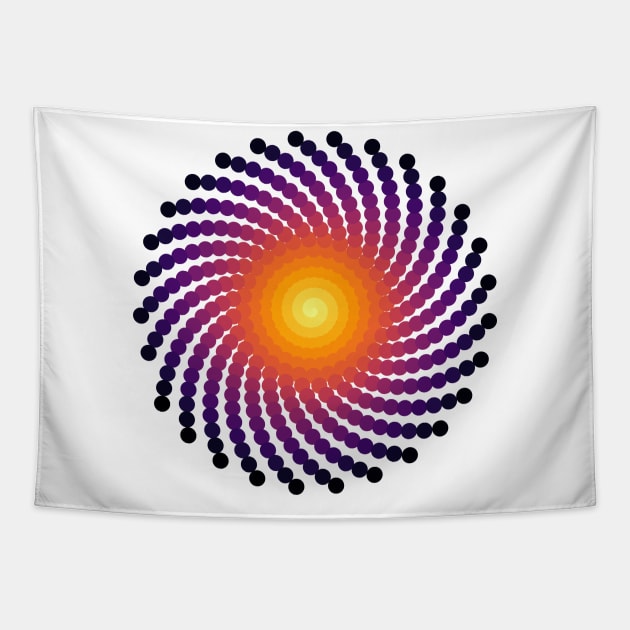 Sun Spiral Inferno Galaxy | Dark Volcano Yellow Red Black Tapestry by aRtVerse