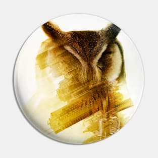 Owl Double Exposure photo manipulation city fantasy art Pin