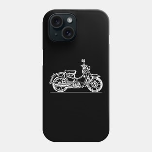 Super Cub 125 Motorcycle White Sketch Art Phone Case