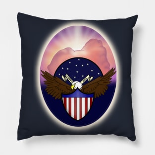 The Great Seal Glowing Oval (Large Print) Pillow