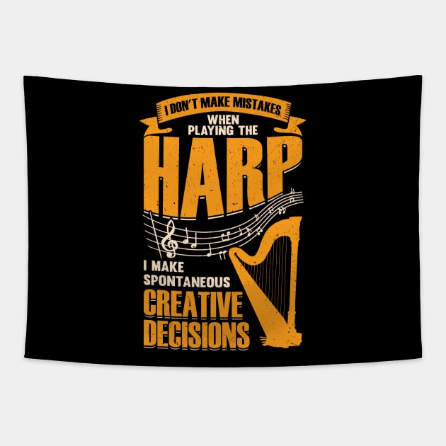 Funny Harp Player Music Musician Harpist Gift Tapestry by Dolde08