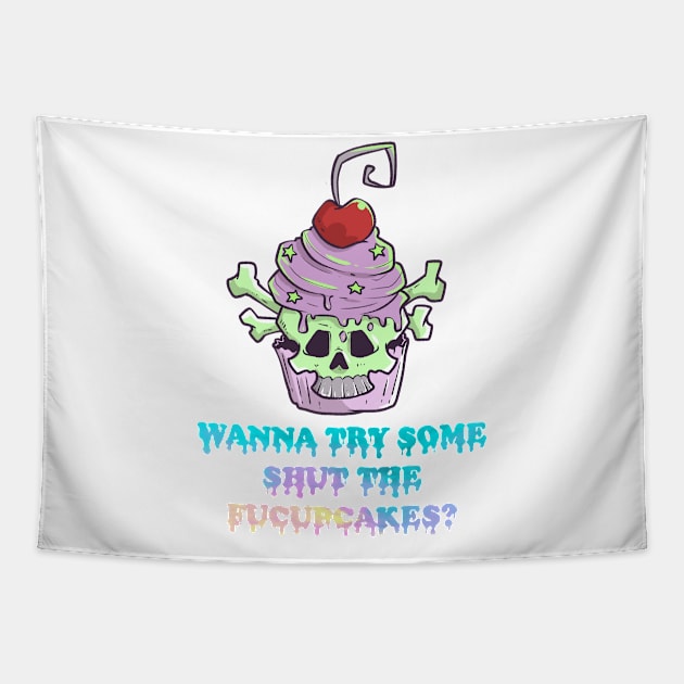 Pastel Goth Cupcake Meme Kawaii Gothic Sarcastic Eboy Egirl Tapestry by TellingTales