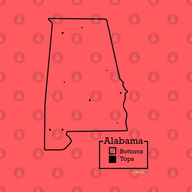 Alabama Bottoms / Tops Map by GayOleTime