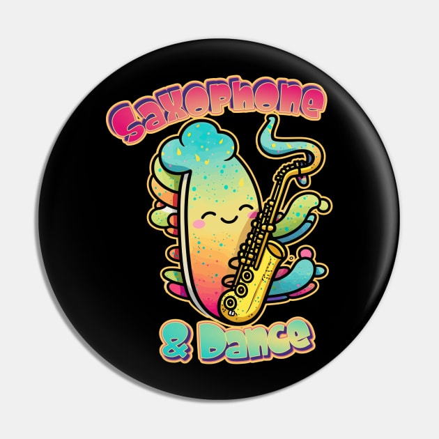 Saxy Rainbow Saxophone and Dance Player Pin by DanielLiamGill