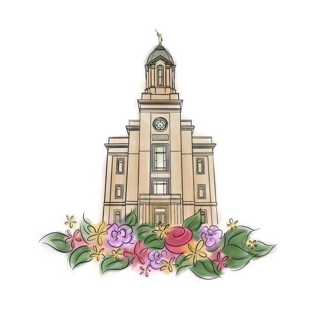 Cedar City Temple Illustration by trippyart