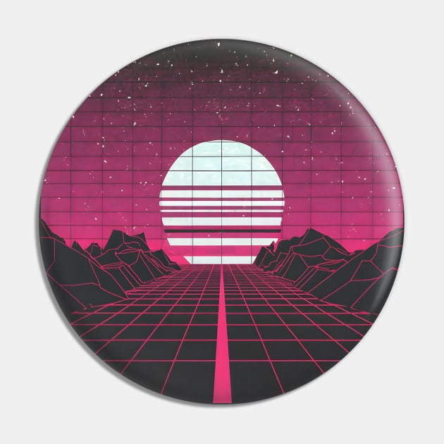 Synthwave highway sun Pin by Spaceboyishere