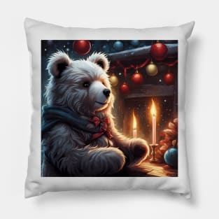 Teddy celebrating New Year Pillow